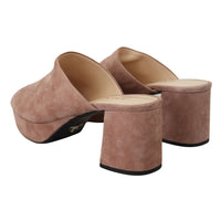 Prada Elegant Dark Rose Suede Heels