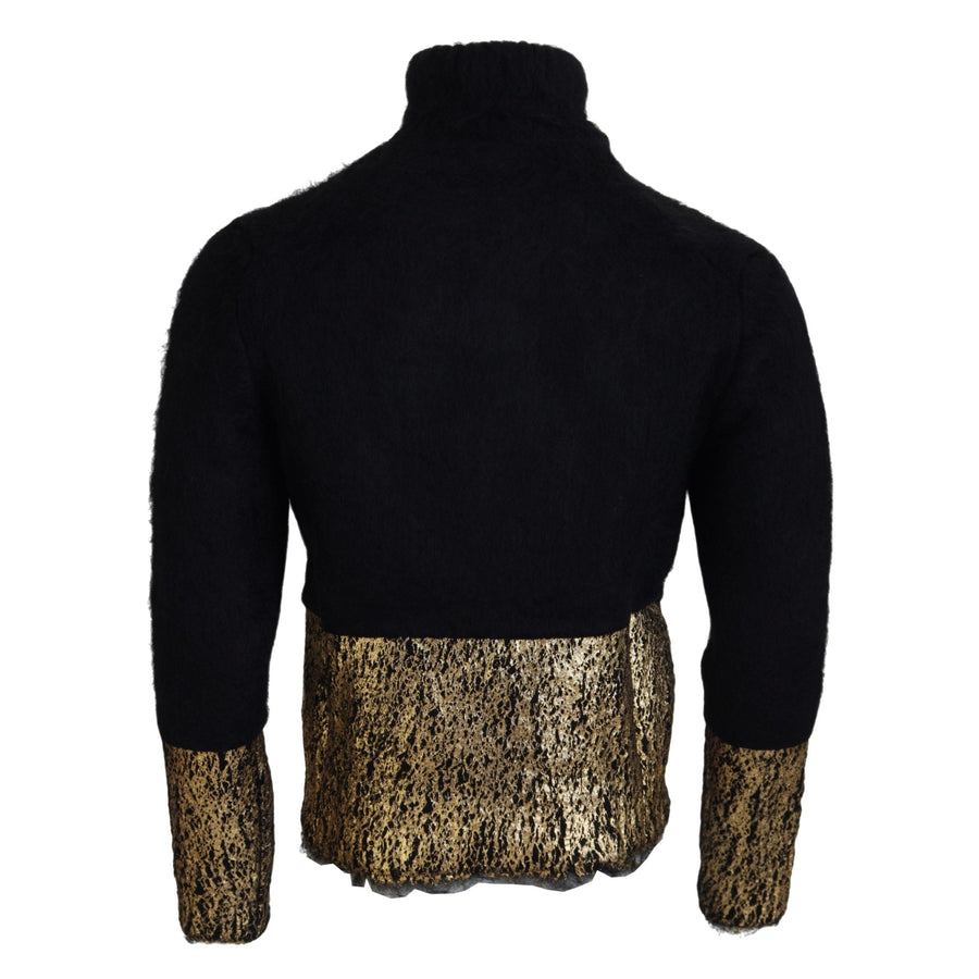 Dolce & Gabbana Stunning Black and Gold Crewneck Sweater