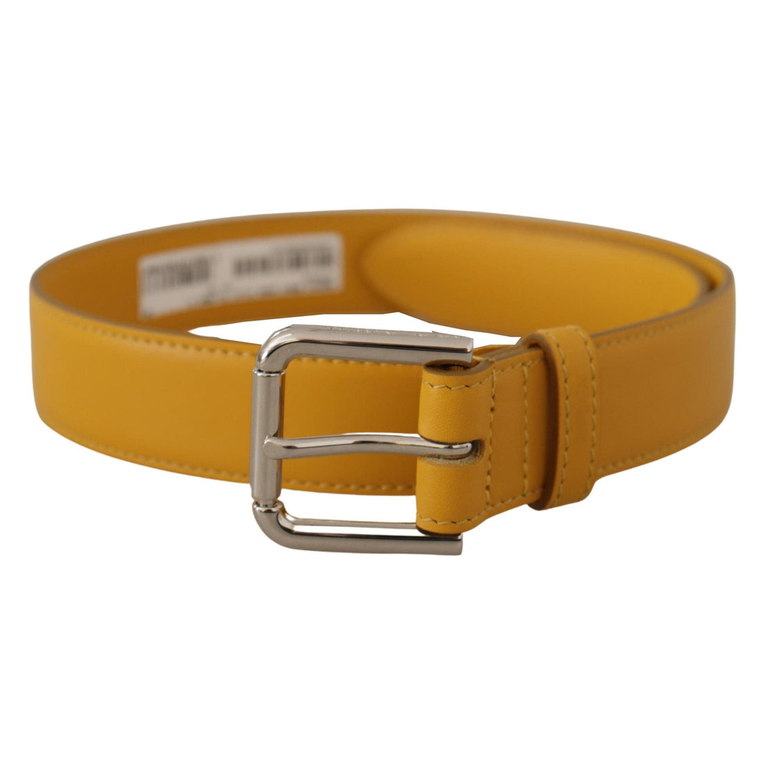 Dolce & Gabbana Elegant Leather Belt in Sunshine Yellow