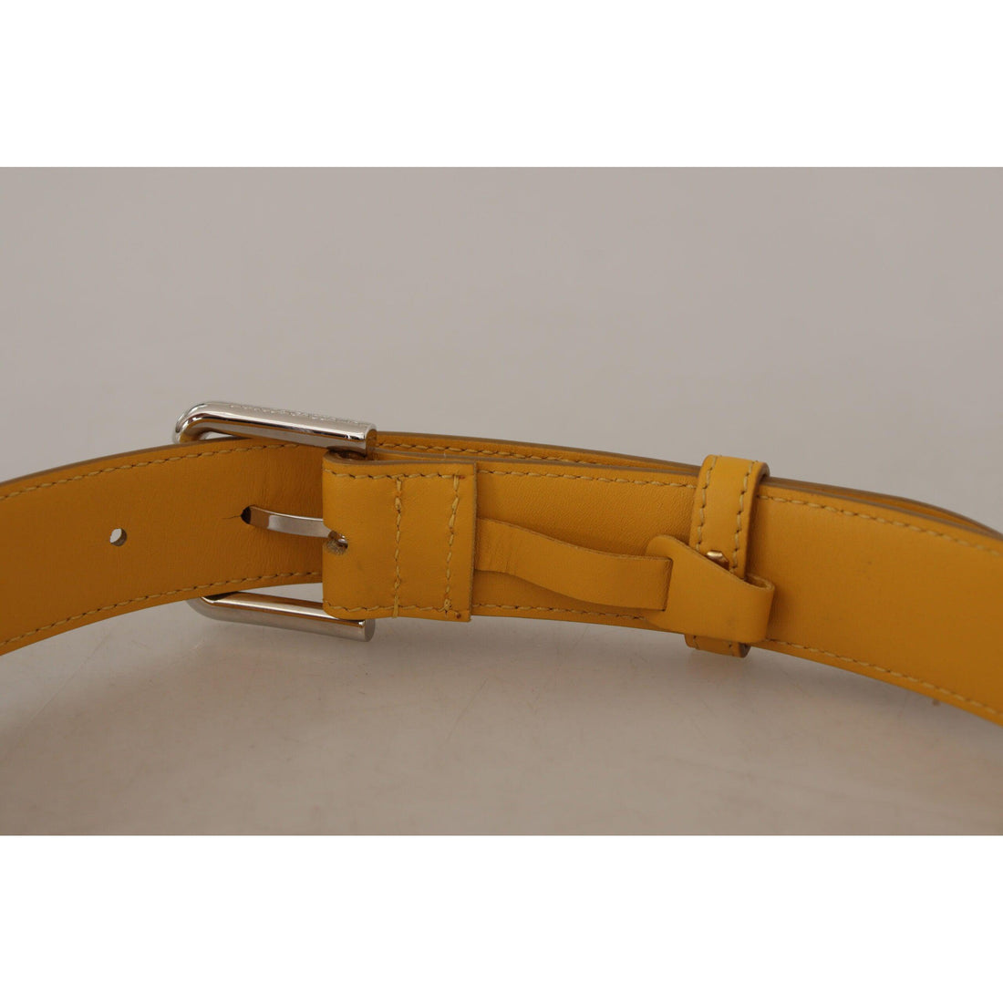 Dolce & Gabbana Elegant Leather Belt in Sunshine Yellow