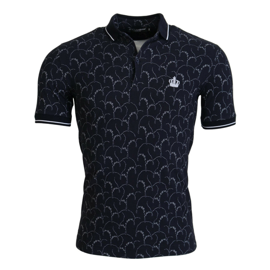 Dolce & Gabbana Regal Blue Cotton Polo Tee