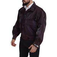 Dolce & Gabbana Elegant Purple Biker Jacket