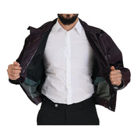 Dolce & Gabbana Elegant Purple Biker Jacket