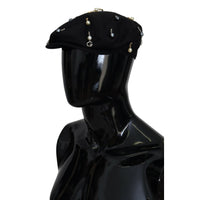 Dolce & Gabbana Elegant Black Cotton Newsboy Hat