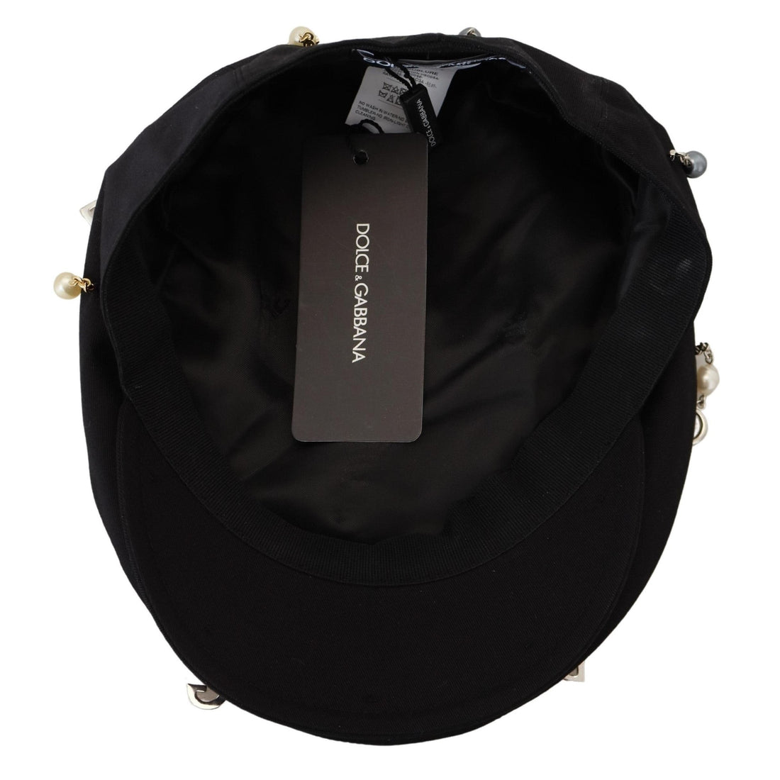 Dolce & Gabbana Elegant Black Cotton Newsboy Hat