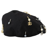 Dolce & Gabbana Elegant Black Cotton Newsboy Hat