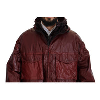 Dolce & Gabbana Elegant Bordeaux Full Zip Hooded Jacket