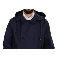 Dolce & Gabbana Elegant Double-Breasted Blue Parka Jacket