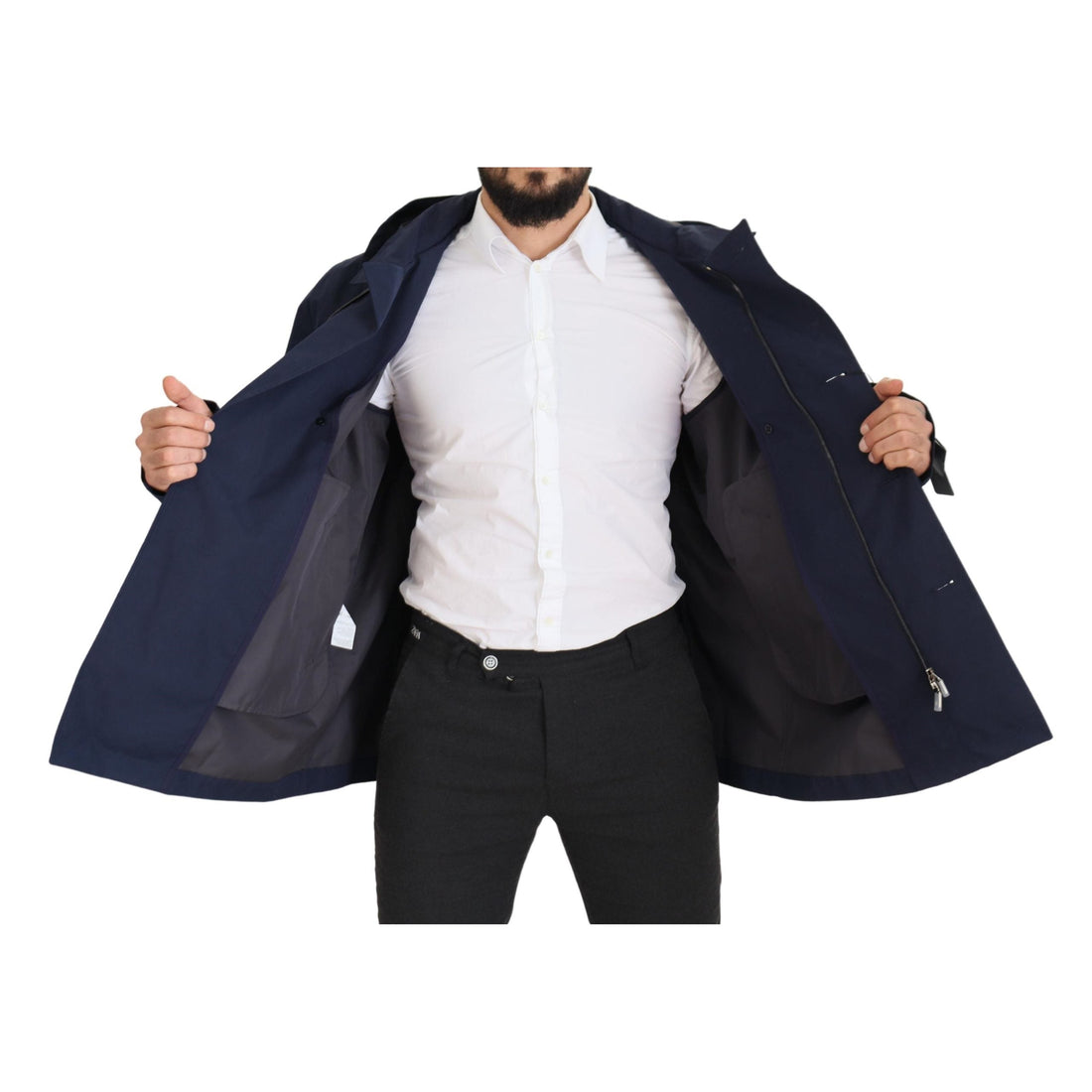 Dolce & Gabbana Elegant Double-Breasted Blue Parka Jacket