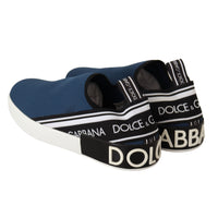 Dolce & Gabbana Elegant Blue & White Loafer Sneakers