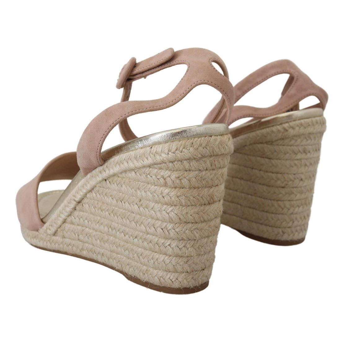 Prada Elegant Suede Ankle Strap Wedge Sandals