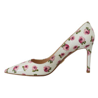 Prada Elegant Floral Print Leather Heels