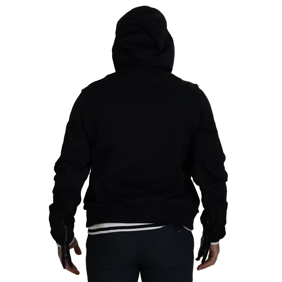 Dolce & Gabbana Elegant Black Bomber Jacket with Hood