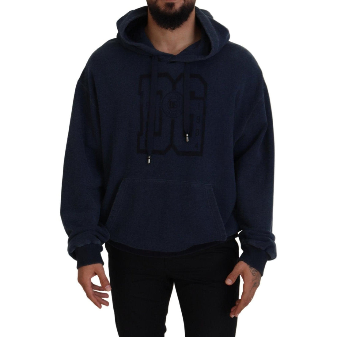 Dolce & Gabbana Elegant Dark Blue Cotton Pullover Sweater