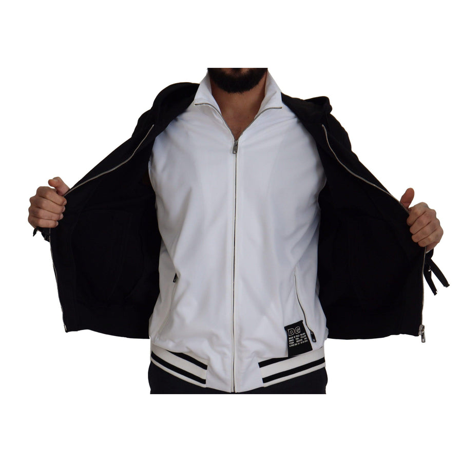 Dolce & Gabbana Elegant Black Bomber Jacket with Hood