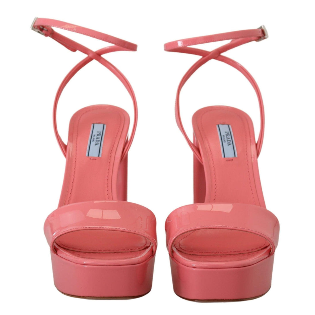 Prada Chic Pink Patent Leather Platform Sandals