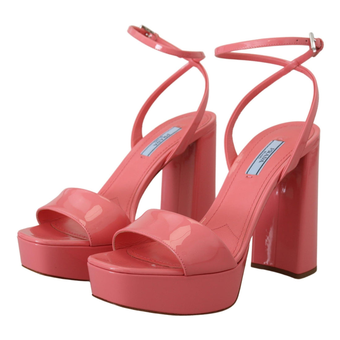 Prada Chic Pink Patent Leather Platform Sandals