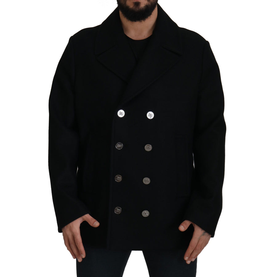 Dolce & Gabbana Elegant Double Breasted Wool Overcoat