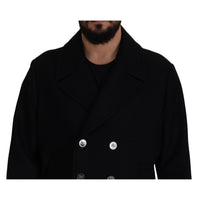 Dolce & Gabbana Elegant Double Breasted Wool Overcoat