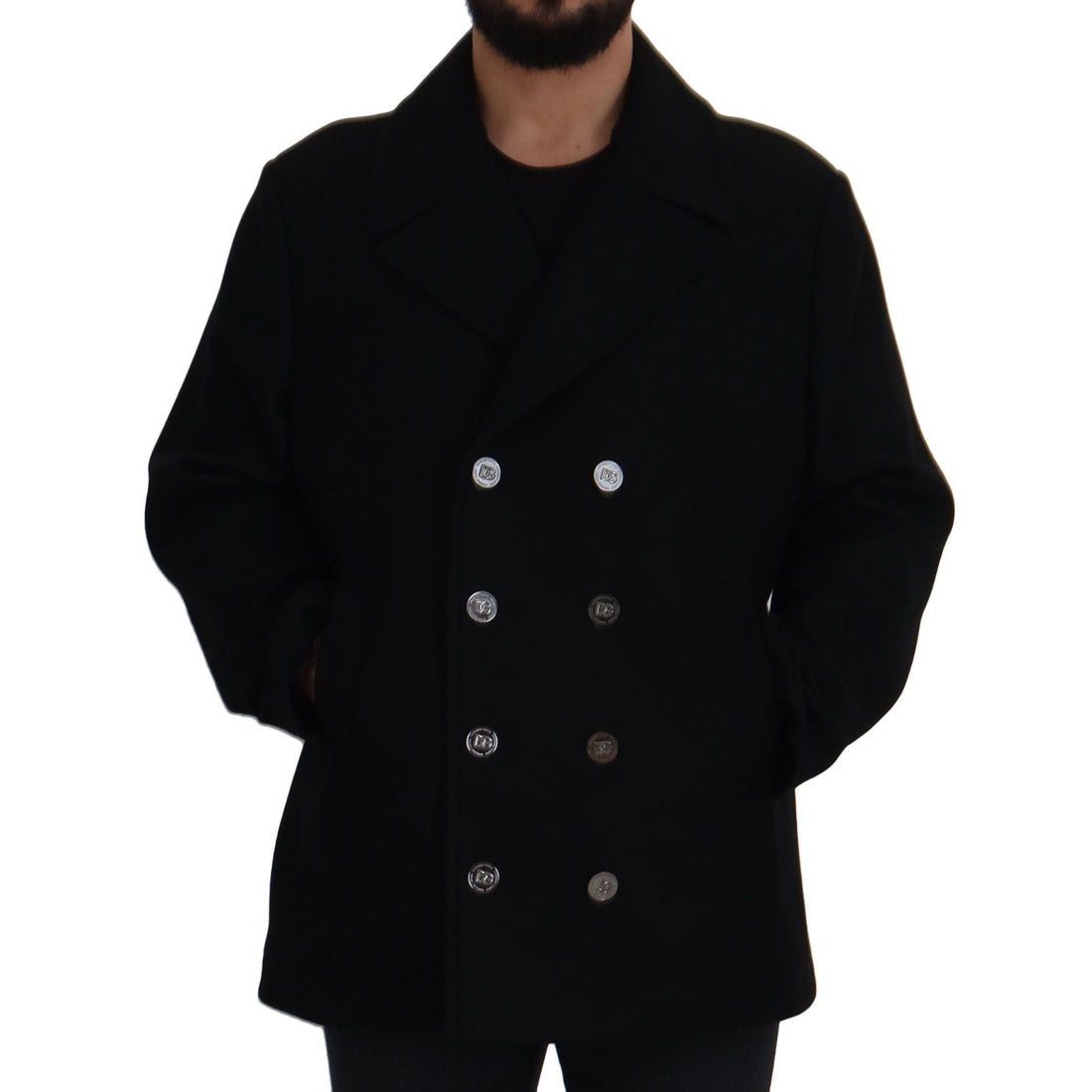 Dolce & Gabbana Elegant Double Breasted Wool Overcoat