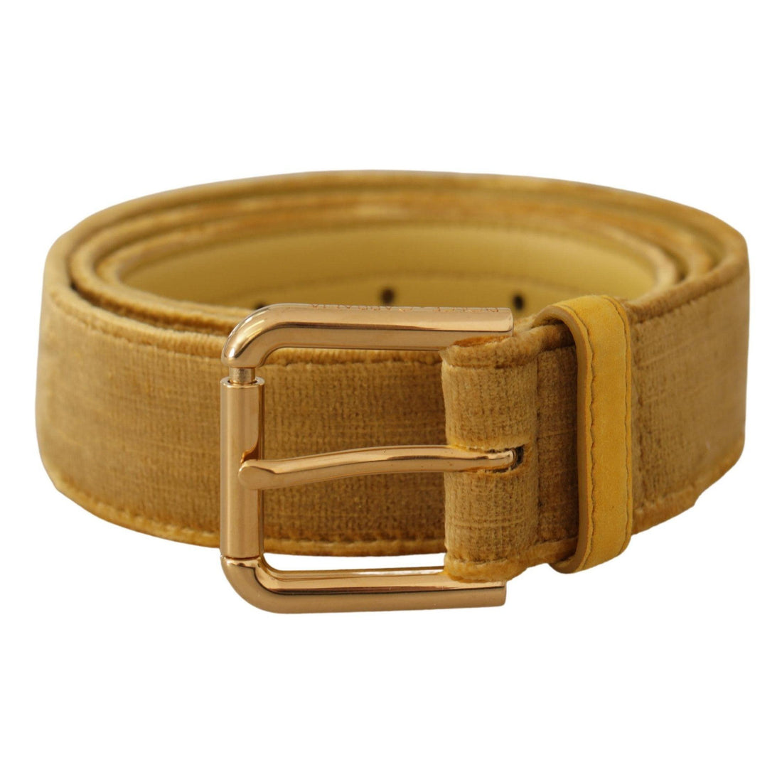 Dolce & Gabbana Elegant Velvet Designer Gold-Buckled Belt