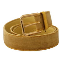 Dolce & Gabbana Elegant Velvet Designer Gold-Buckled Belt