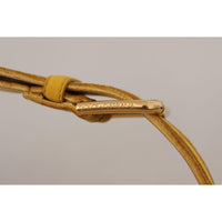 Dolce & Gabbana Elegant Velvet Designer Gold-Buckled Belt