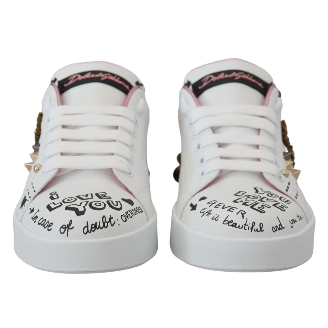 Dolce & Gabbana Queen Crown Chic Leather Sneakers