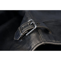 Dolce & Gabbana Elegant Black Leather Jacket with Silver Details