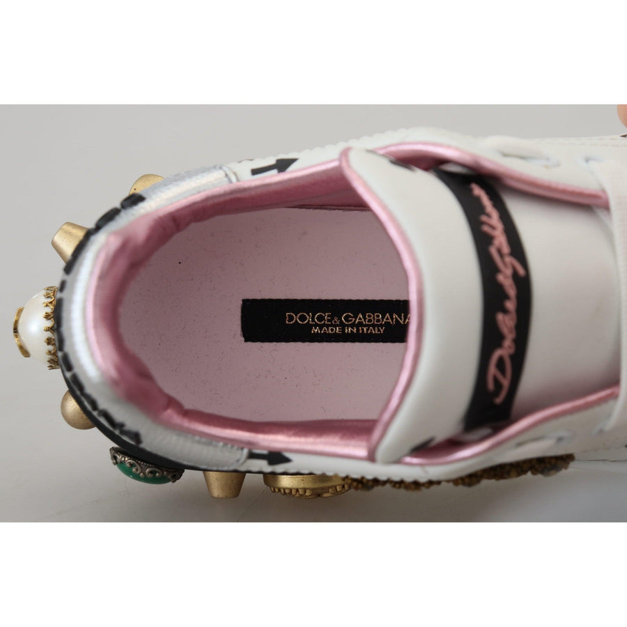 Dolce & Gabbana Queen Crown Chic Leather Sneakers