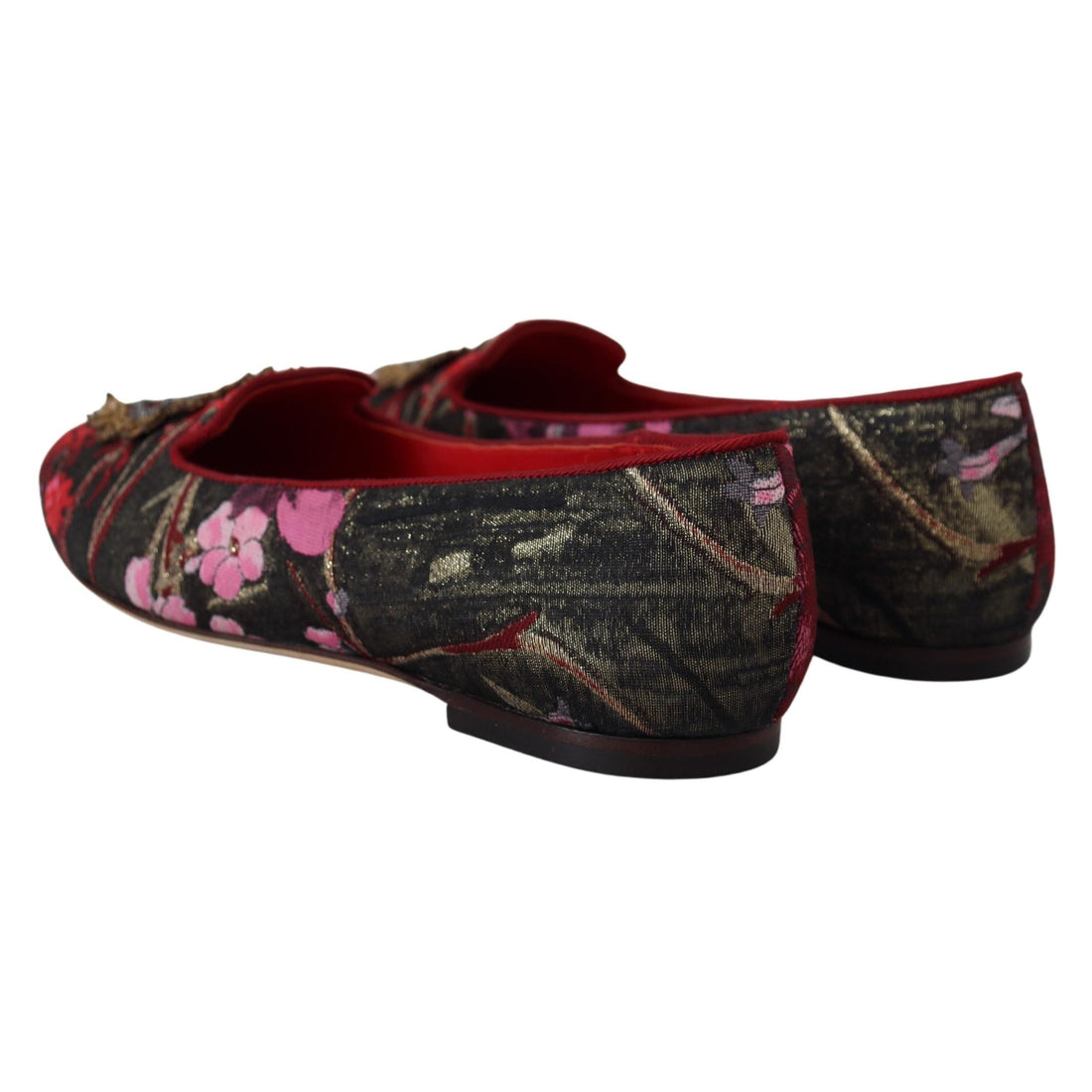 Dolce & Gabbana Multicolor Jacquard Sacred Heart Patch Slip On Shoes