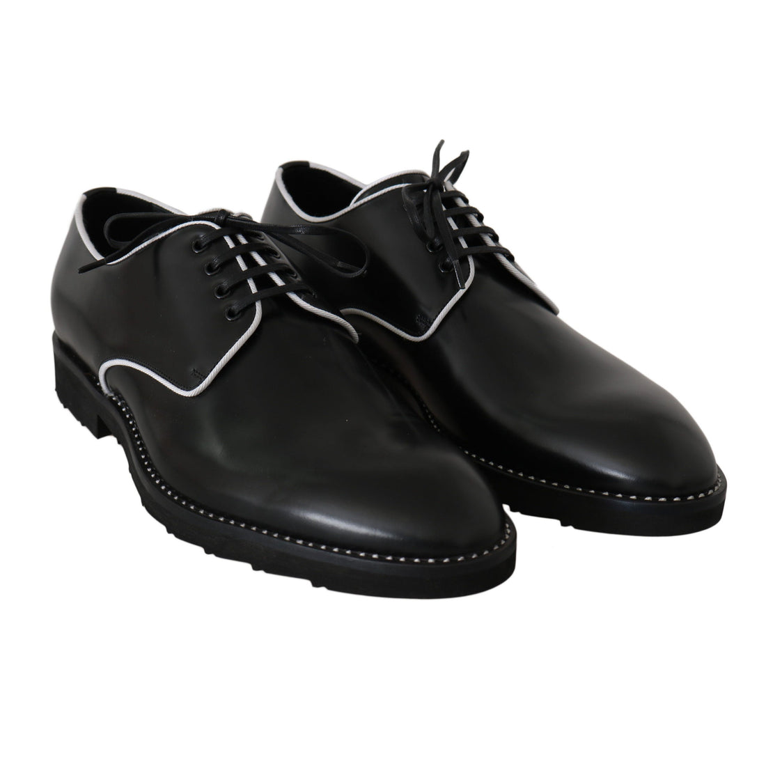 Dolce & Gabbana Elegant Black Leather Derby Dress Shoes