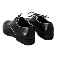 Dolce & Gabbana Elegant Black Leather Derby Dress Shoes