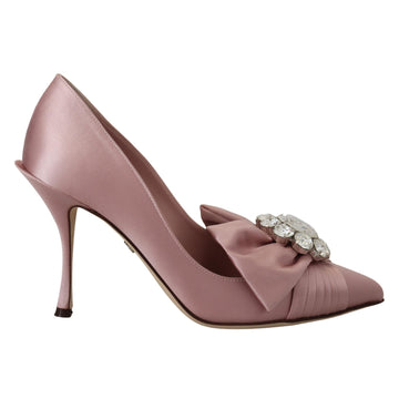 Dolce & Gabbana Crystal-Embellished Silk Bow Pumps