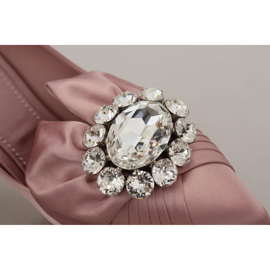 Dolce & Gabbana Crystal-Embellished Silk Bow Pumps