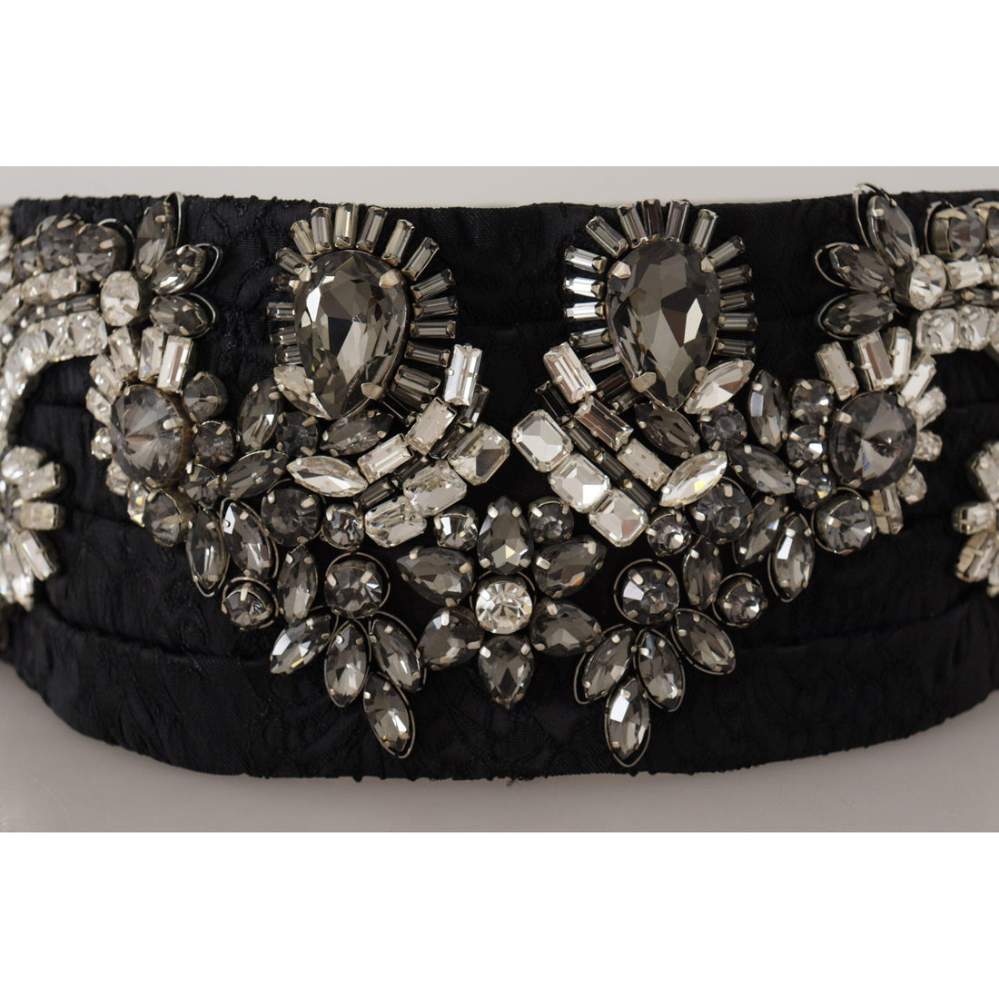 Dolce & Gabbana Elegant Rhinestone-Embellished Silk Belt