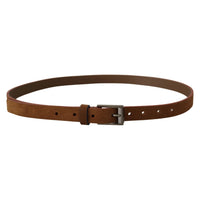 Dolce & Gabbana Chic Suede Belt with Logo Engraved Buckle