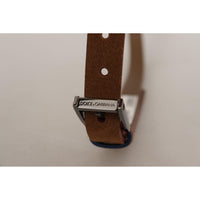 Dolce & Gabbana Chic Suede Belt with Logo Engraved Buckle