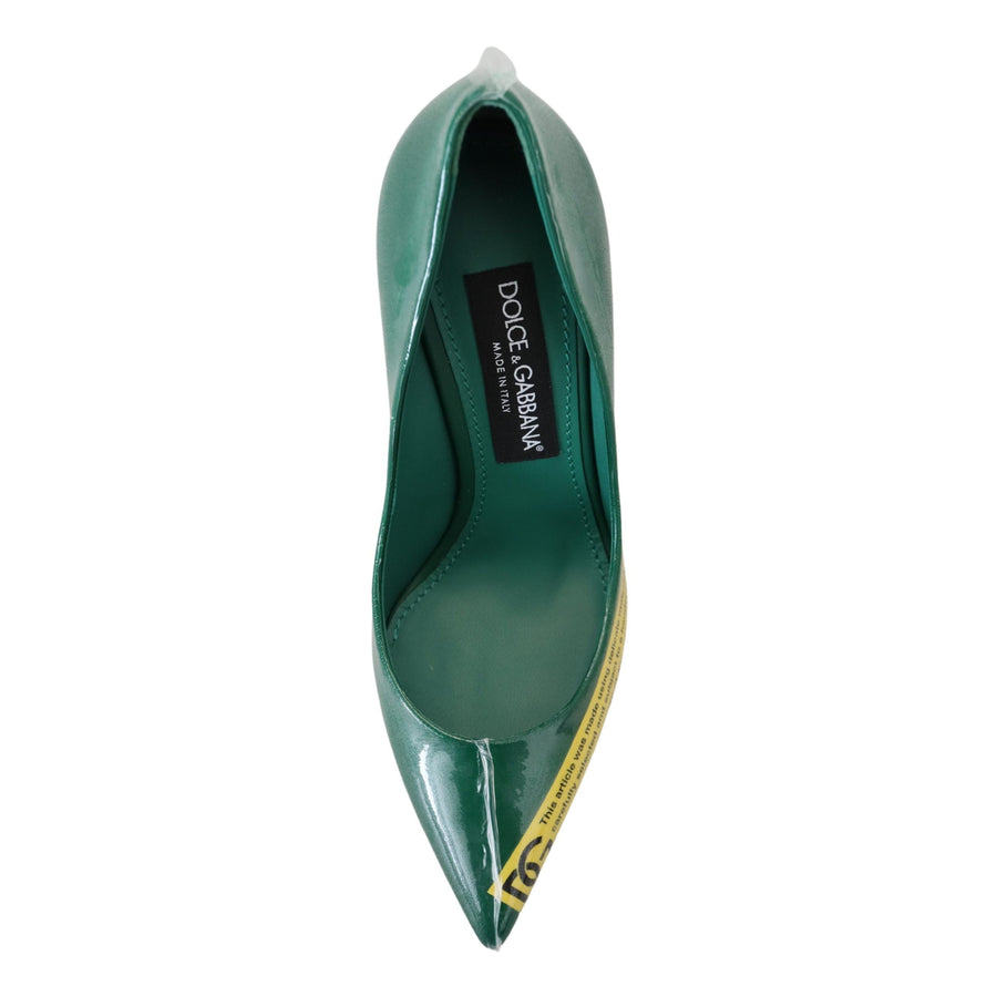 Dolce & Gabbana Emerald Elegance Leather Heels Pumps