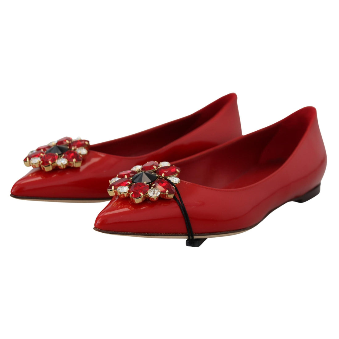 Dolce & Gabbana Red Suede Crystal Loafers - Exquisite Elegance