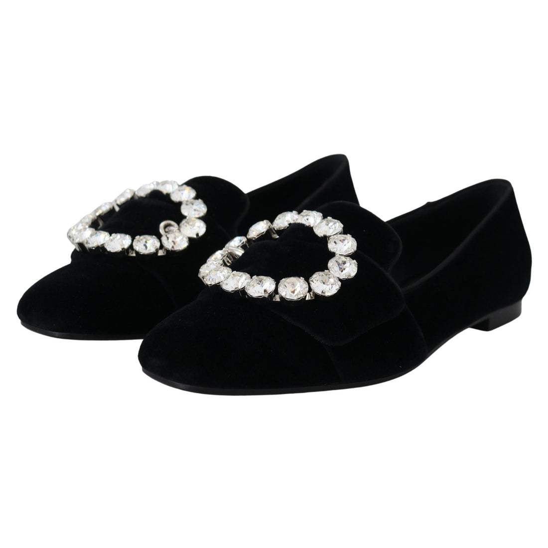 Dolce & Gabbana Chic Velvet Crystal-Embellished Loafers