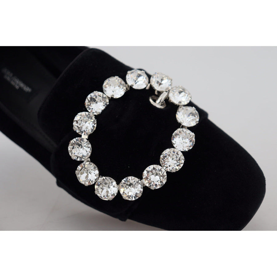 Dolce & Gabbana Chic Velvet Crystal-Embellished Loafers