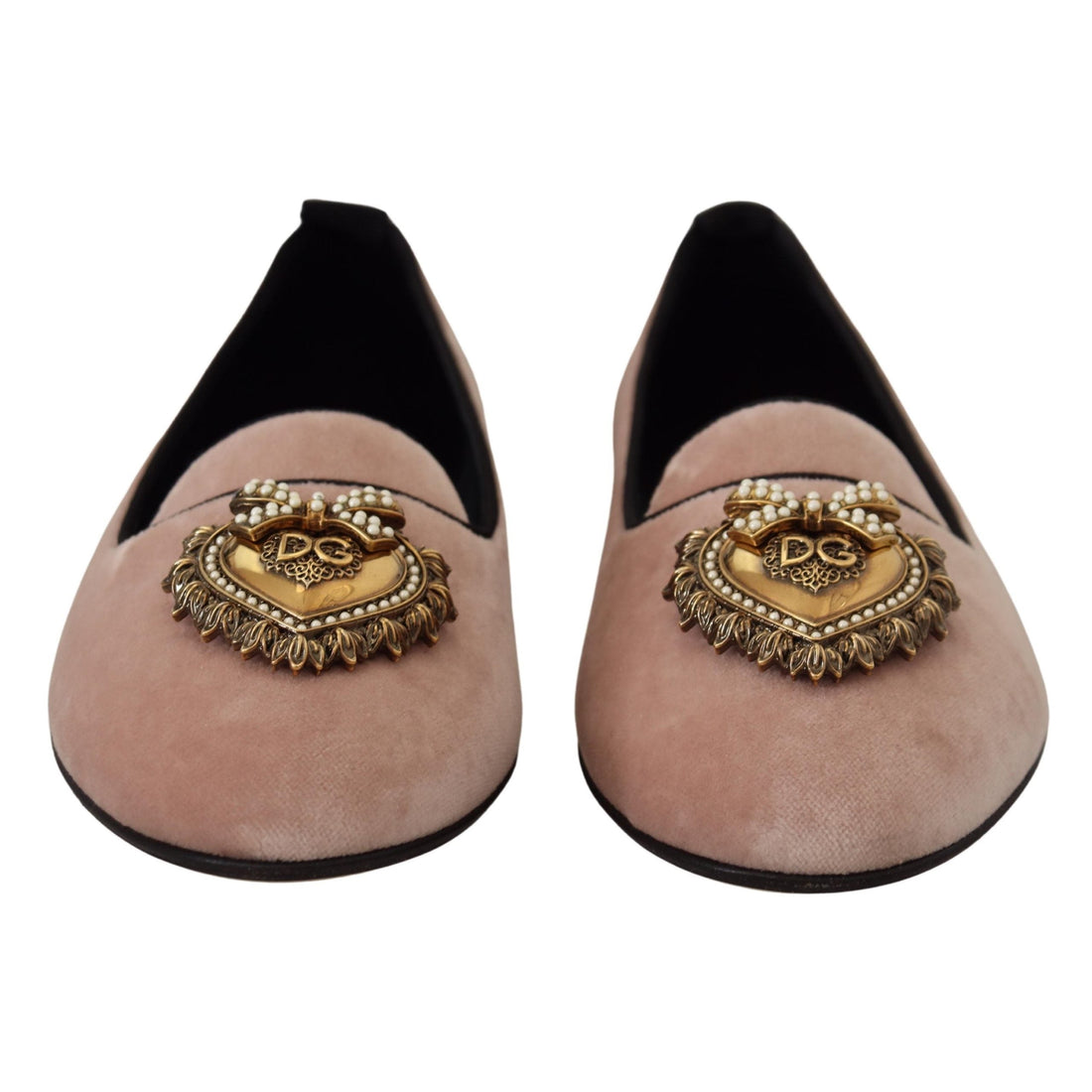 Dolce & Gabbana Pink Velvet Slip Ons Loafers Flats Shoes