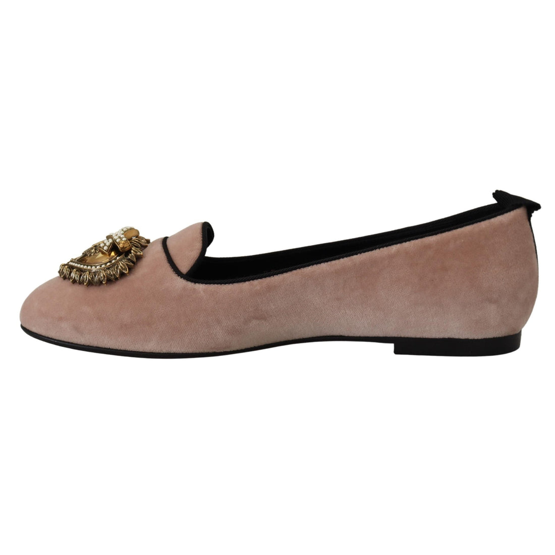 Dolce & Gabbana Pink Velvet Slip Ons Loafers Flats Shoes