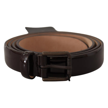 Dolce & Gabbana Elegant Black Leather Logo Buckle Belt