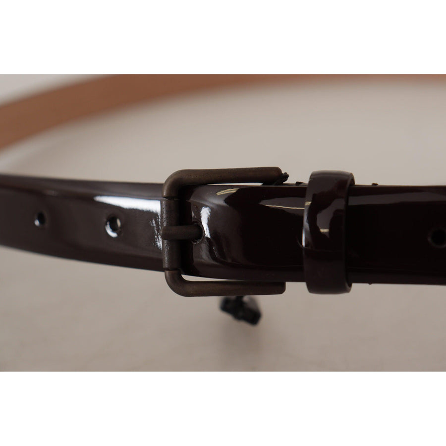 Dolce & Gabbana Elegant Black Leather Logo Buckle Belt