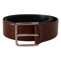 Dolce & Gabbana Elegant Leather Belt with Engraved Buckle