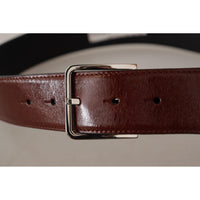 Dolce & Gabbana Elegant Leather Belt with Engraved Buckle