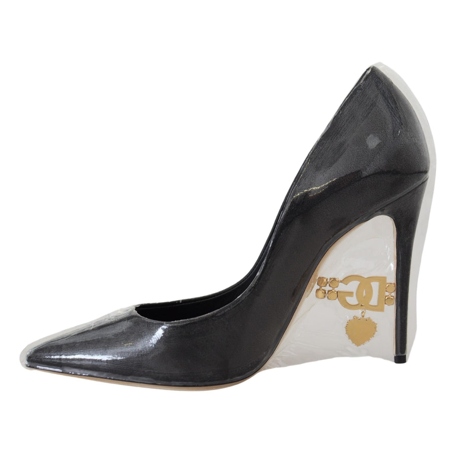 Dolce & Gabbana Elegant Black Gold Detail Heels Pumps