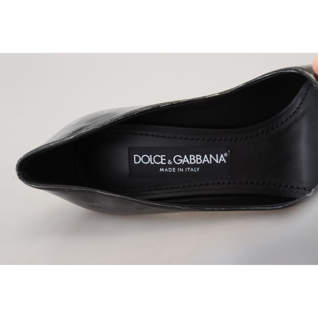 Dolce & Gabbana Elegant Black Gold Detail Heels Pumps